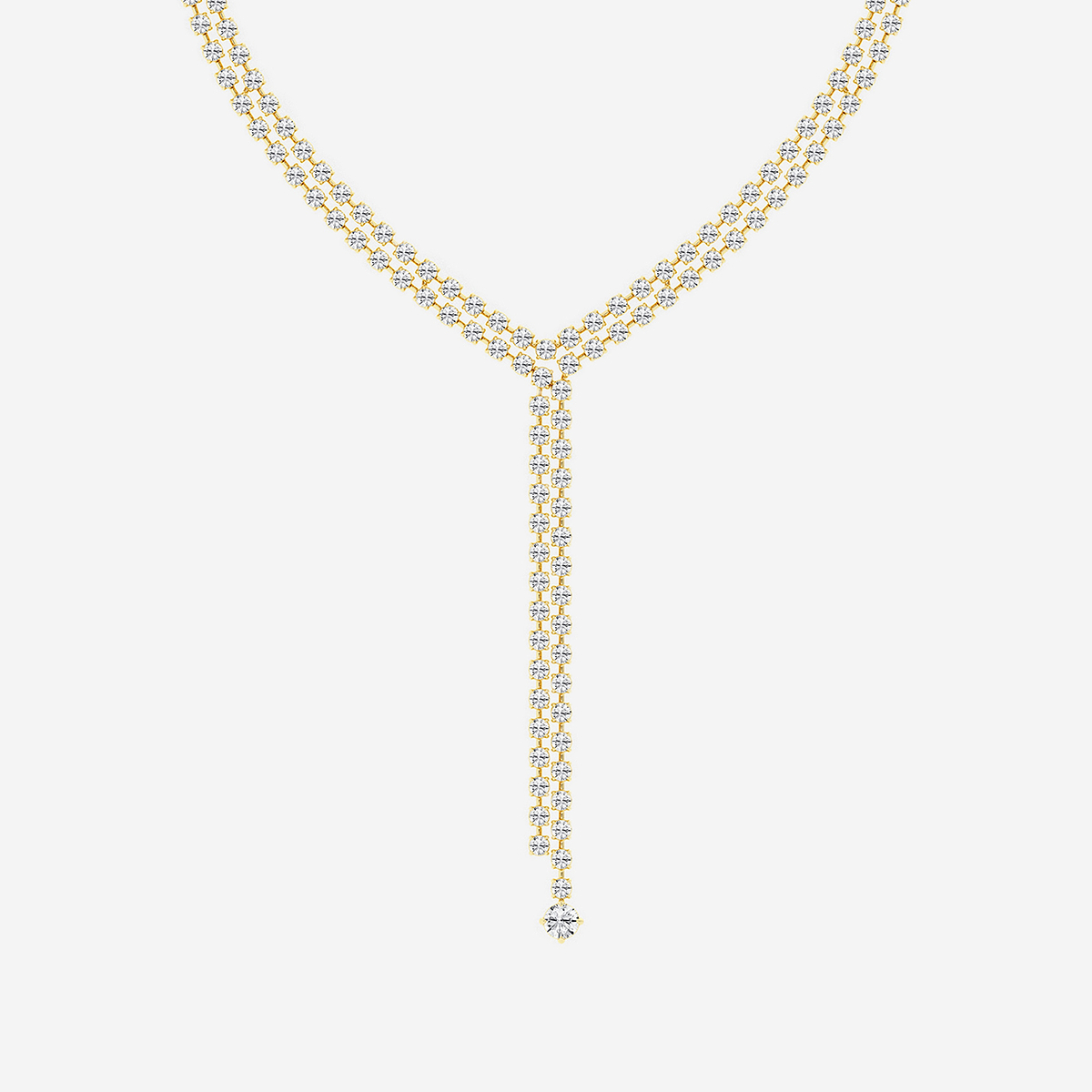 Additional Image 1 for  25 ctw Round Lab Grown Diamond Double Row Lariat Necklace